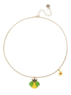 Betsey Johnson Bee Flower Short Pendant Necklace Yellow NWT